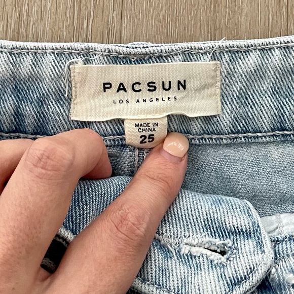 PacSun Lace-Up Light Wash Mini Jean Skirt - Picture 4 of 5